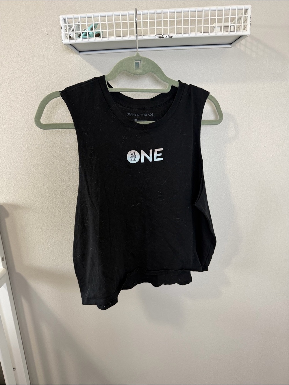 Grayson Threads Black Sleeveless Tank with "ONE" Graphic